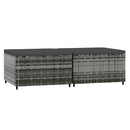 vidaXL 2 db szürke polyrattan kerti lábtartó párnával
