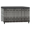 vidaXL 2 db szürke polyrattan kerti lábtartó párnával