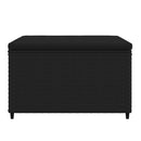 vidaXL 2 db fekete polyrattan kerti lábtartó párnákkal