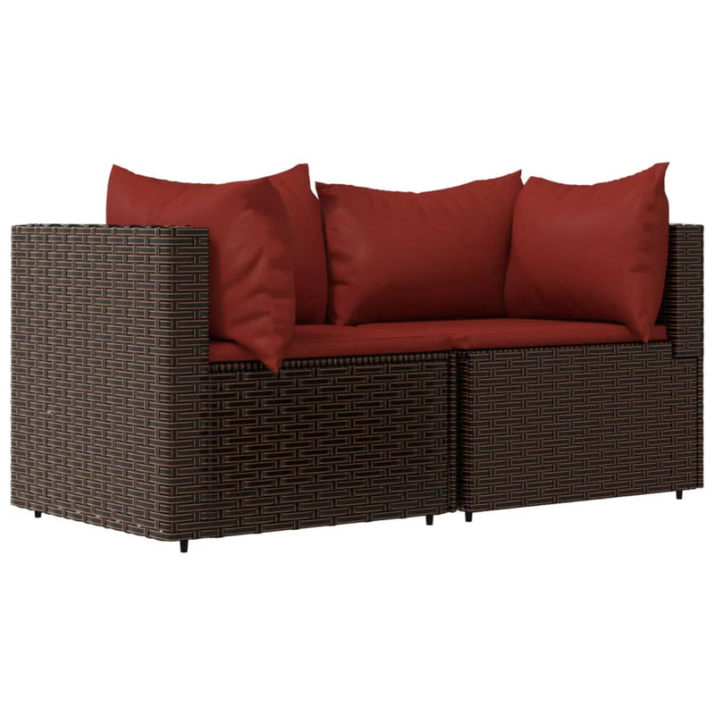vidaXL 3 részes barna polyrattan kerti ülőgarnitúra párnával