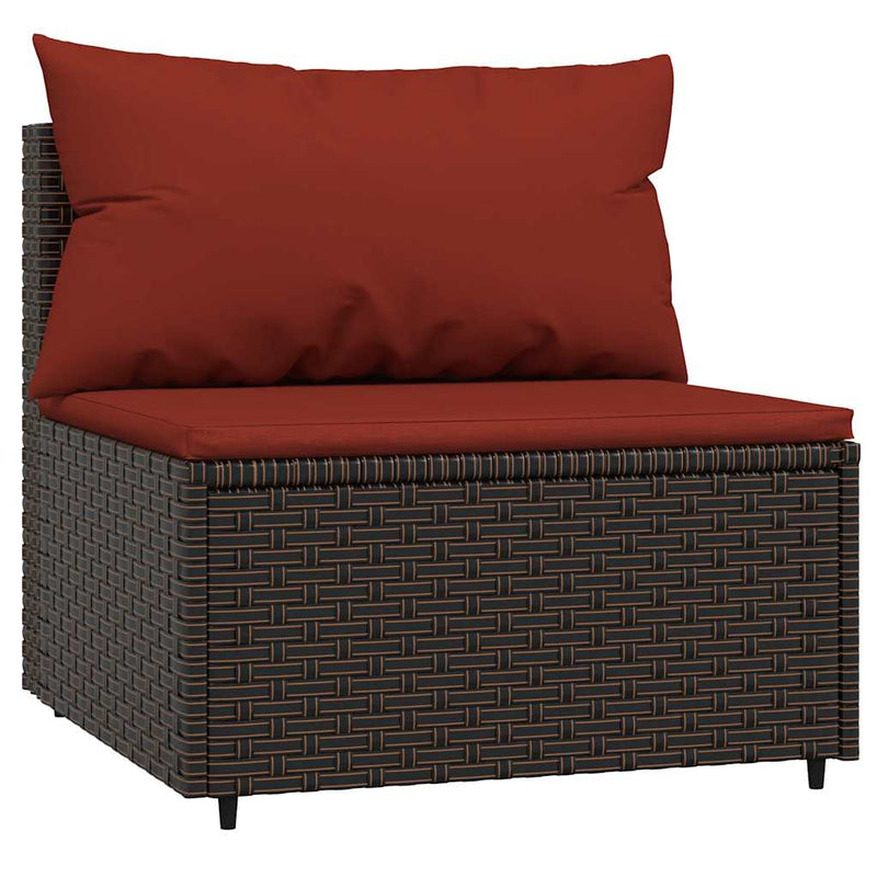 vidaXL 3 részes barna polyrattan kerti ülőgarnitúra párnával