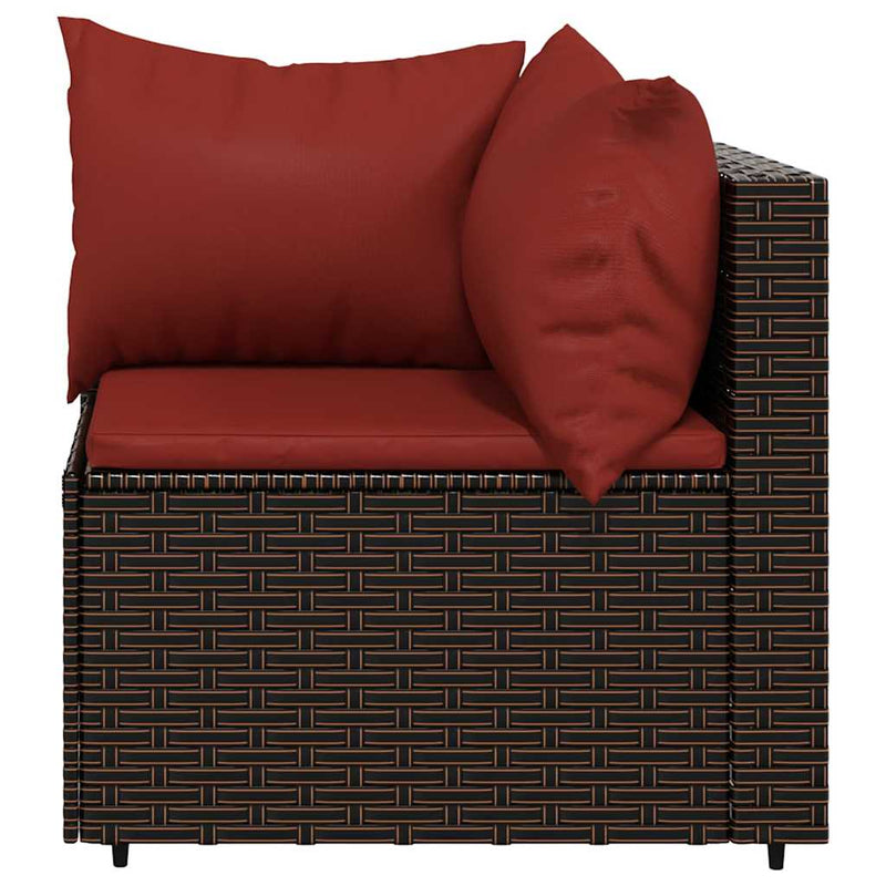 vidaXL 3 részes barna polyrattan kerti ülőgarnitúra párnával