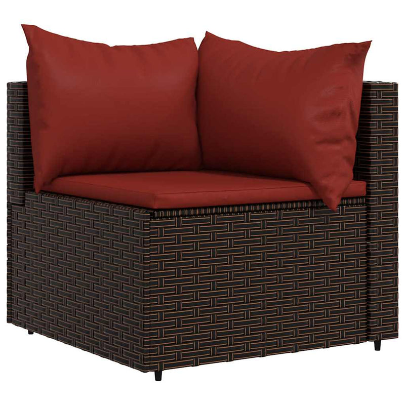 vidaXL 4 részes barna polyrattan kerti ülőgarnitúra párnákkal