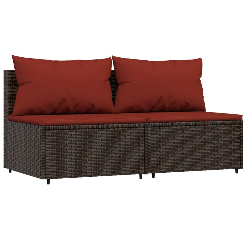 vidaXL 3 részes barna polyrattan kerti ülőgarnitúra párnával