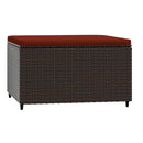 vidaXL 2 db barna polyrattan kerti lábtartó párnával