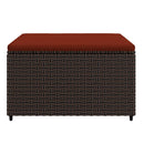 vidaXL 2 db barna polyrattan kerti lábtartó párnával