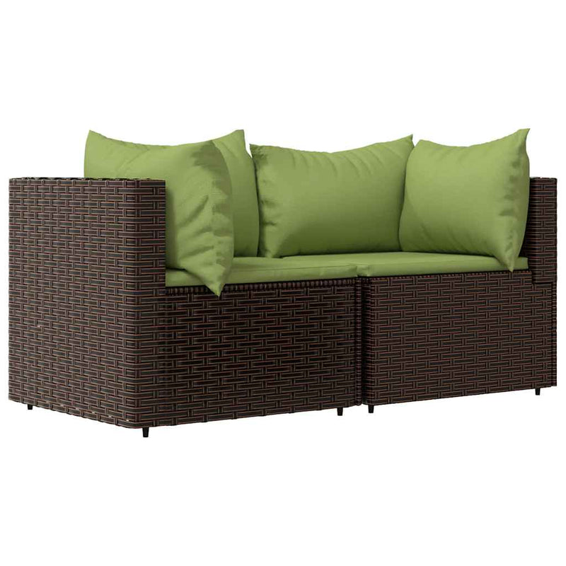vidaXL 3 részes barna polyrattan kerti ülőgarnitúra párnával
