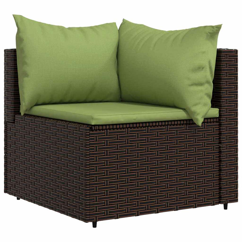 vidaXL 3 részes barna polyrattan kerti ülőgarnitúra párnával