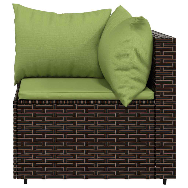 vidaXL 3 részes barna polyrattan kerti ülőgarnitúra párnával