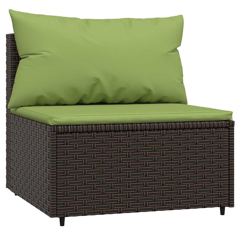 vidaXL 3 részes barna polyrattan kerti ülőgarnitúra párnával