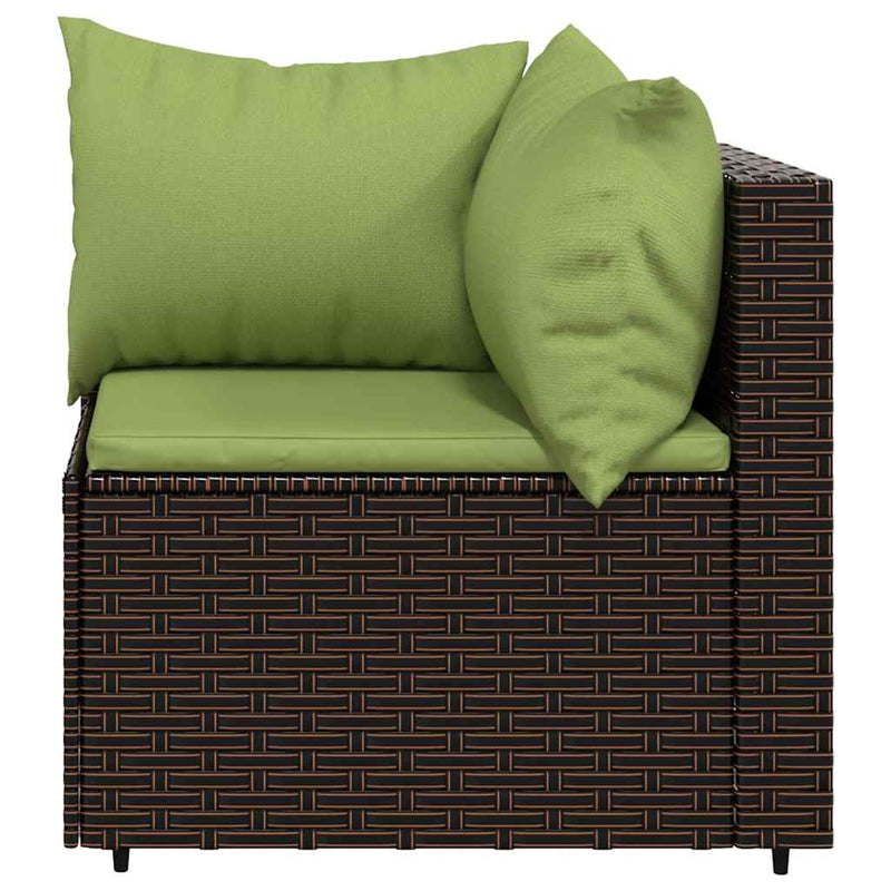 vidaXL 3 részes barna polyrattan kerti ülőgarnitúra párnával