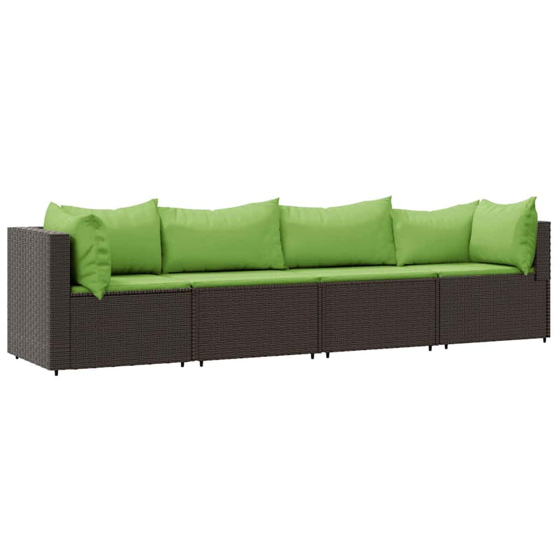 vidaXL 4 részes barna polyrattan kerti ülőgarnitúra párnákkal