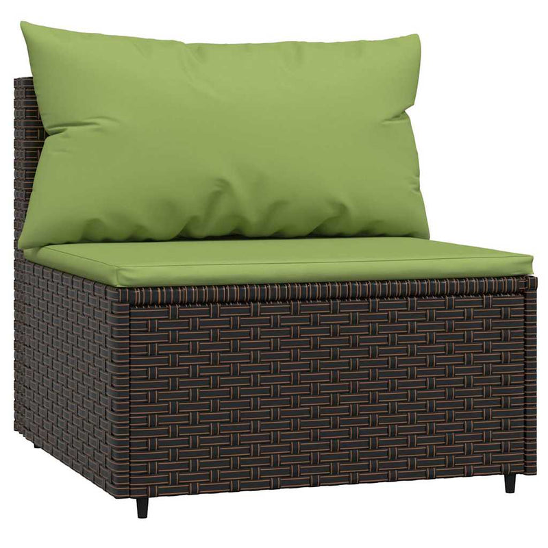 vidaXL 4 részes barna polyrattan kerti ülőgarnitúra párnákkal