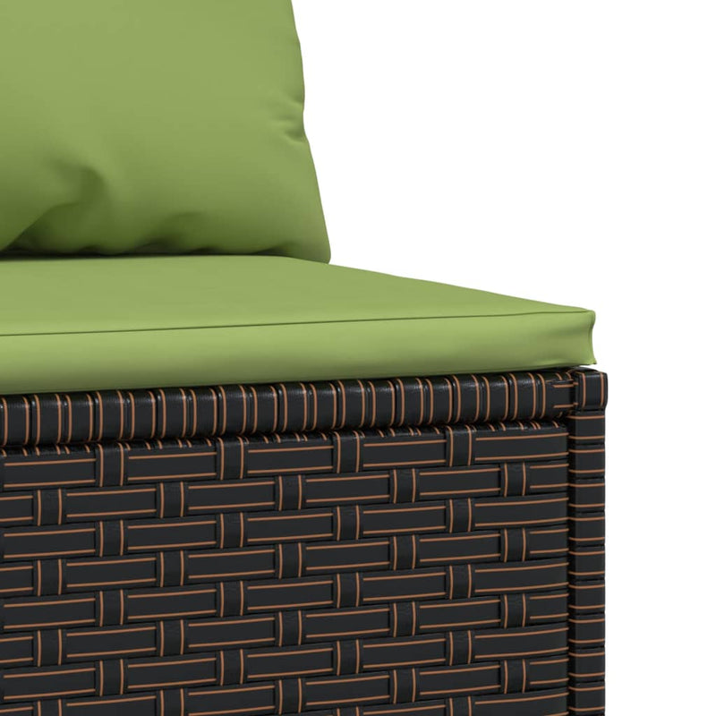 vidaXL 2 db barna polyrattan kerti középső kanapé párnával