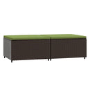 vidaXL 2 db barna polyrattan kerti lábtartó párnával