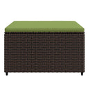 vidaXL 2 db barna polyrattan kerti lábtartó párnával