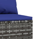 vidaXL 2 db szürke polyrattan kerti középső kanapé párnákkal