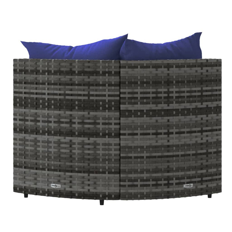 vidaXL 2 db szürke polyrattan kerti sarokkanapé párnával