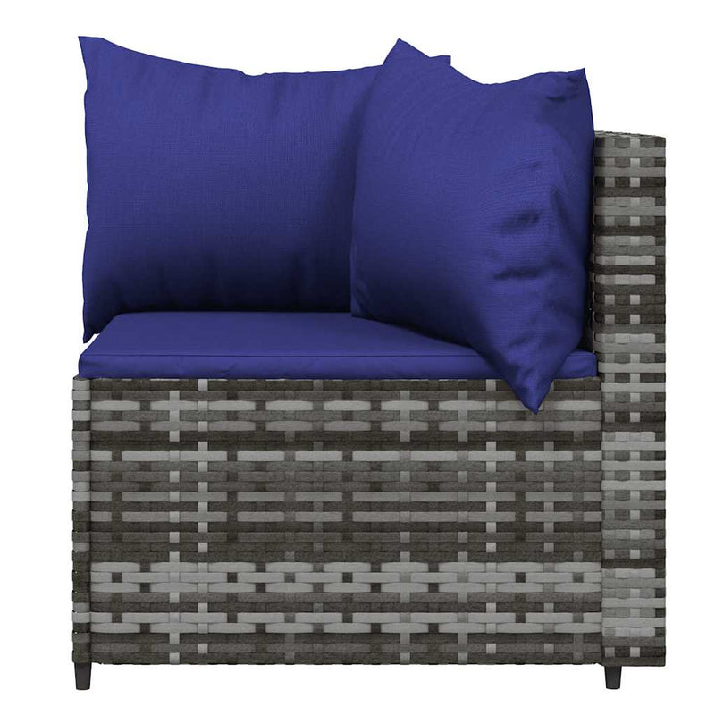 vidaXL 2 db szürke polyrattan kerti sarokkanapé párnával