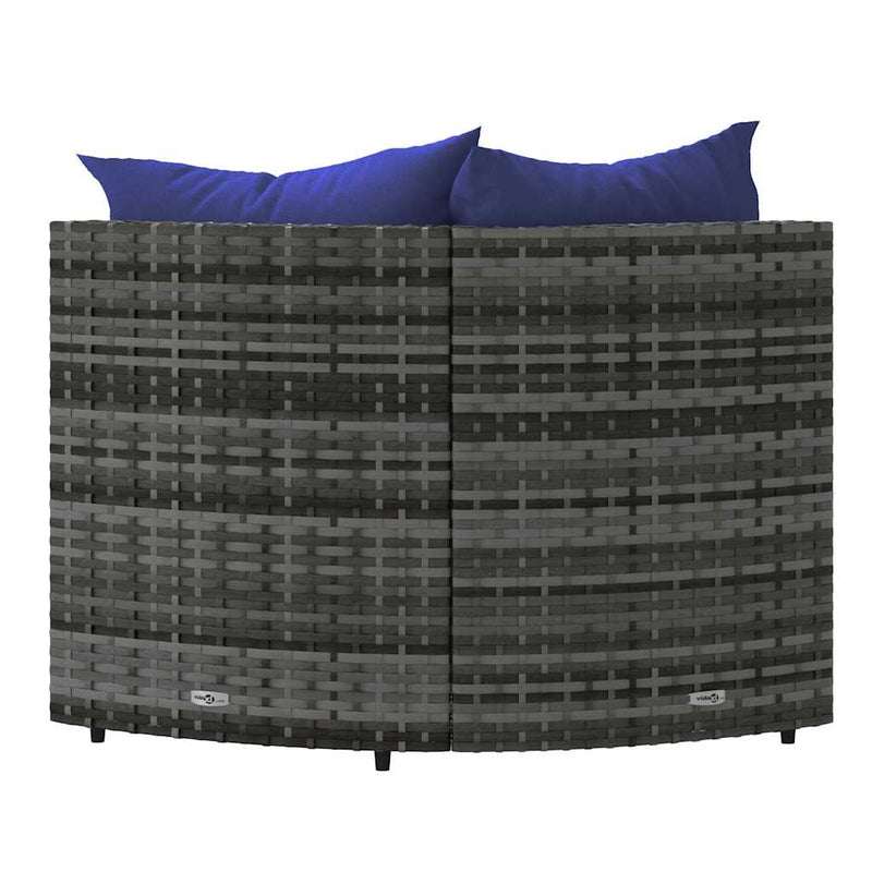 vidaXL 2 db szürke polyrattan kerti sarokkanapé párnával