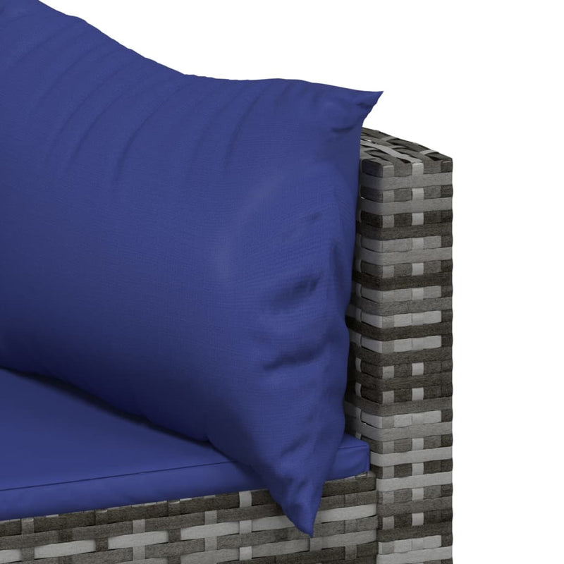 vidaXL 2 db szürke polyrattan kerti sarokkanapé párnával