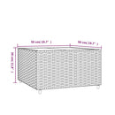 vidaXL barna polyrattan négyzet alakú kerti dohányzóasztal 50x50x30 cm