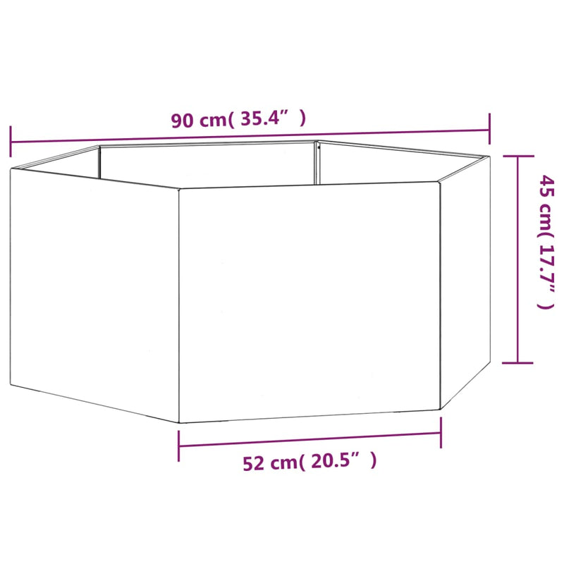 vidaXL rozsda színű corten acél növénytartó 90 x 90 x 45 cm