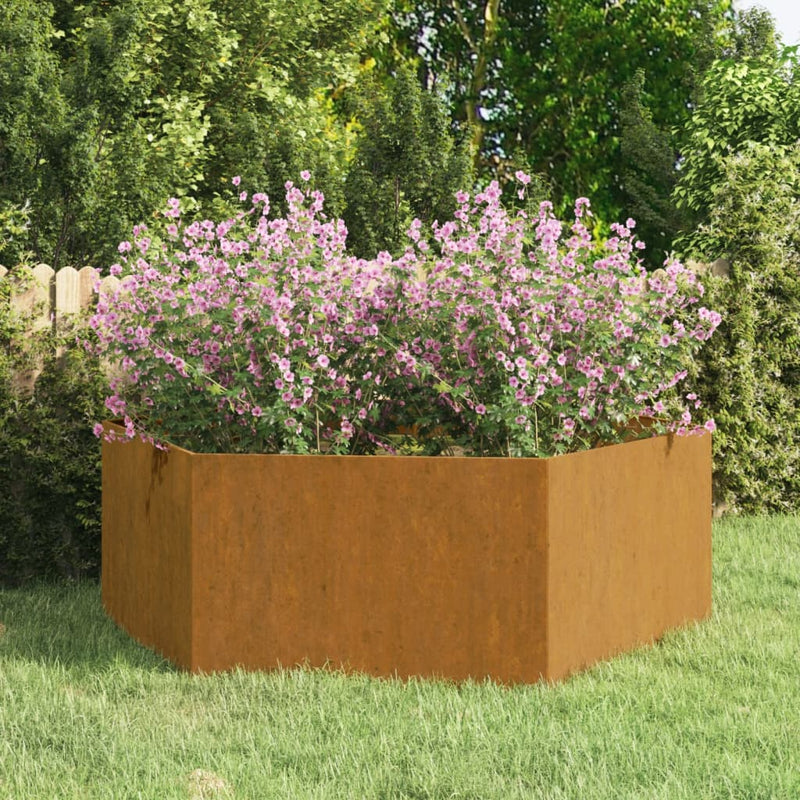 vidaXL rozsda színű corten acél növénytartó 138x120x45 cm