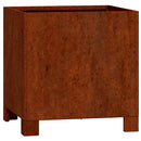 vidaXL rozsda színű corten acél növénytartó lábbal 30 x 30 x 30 cm