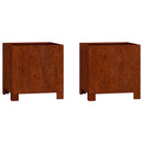vidaXL 2 db rozsda színű corten acél növénytartó lábbal 30x30x30 cm