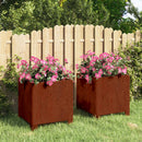 vidaXL 2 db rozsda színű corten acél növénytartó lábbal 30x30x30 cm