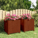 vidaXL 2 db rozsda színű corten acél növénytartó lábbal 40x40x40 cm