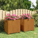 vidaXL 2 db rozsda színű corten acél növénytartó lábbal 40x40x40 cm