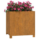 vidaXL rozsda színű corten acél növénytartó lábbal 50 x 50 x 50 cm