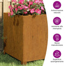 vidaXL rozsda színű corten acél növénytartó lábbal 50 x 50 x 50 cm