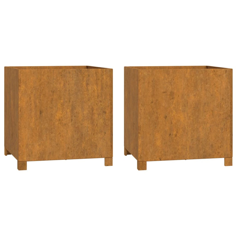 vidaXL 2 db rozsda színű corten acél növénytartó lábbal 49x47x50 cm