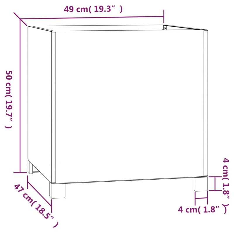 vidaXL 2 db rozsda színű corten acél növénytartó lábbal 49x47x50 cm