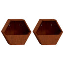 vidaXL 2 db rozsda színű corten acél fali növénytartó 30 x 10 x 25 cm
