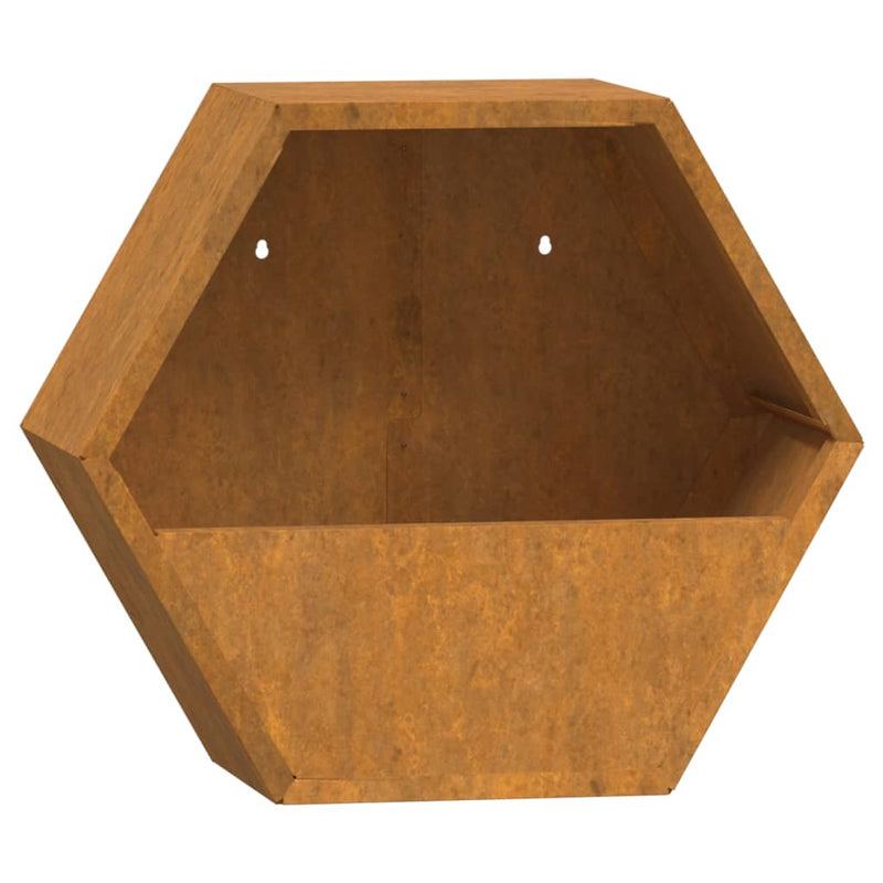 vidaXL 2 db rozsda színű corten acél fali növénytartó 30 x 10 x 25 cm