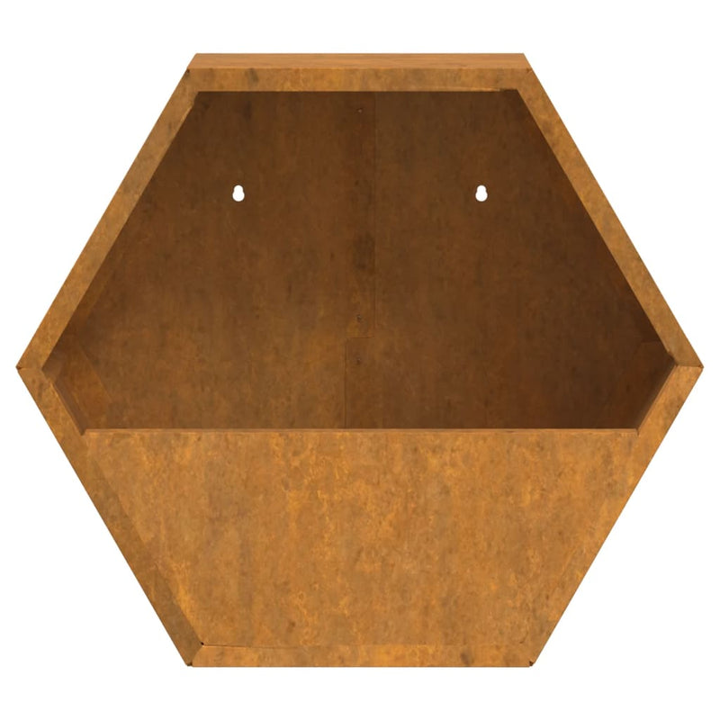 vidaXL 2 db rozsda színű corten acél fali növénytartó 30 x 10 x 25 cm