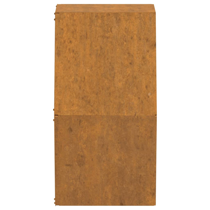 vidaXL 2 db rozsda színű corten acél fali növénytartó 30 x 10 x 25 cm