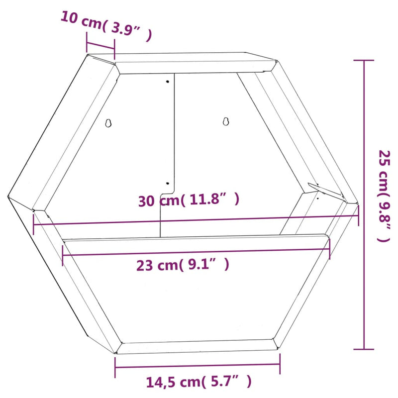 vidaXL 2 db rozsda színű corten acél fali növénytartó 30 x 10 x 25 cm