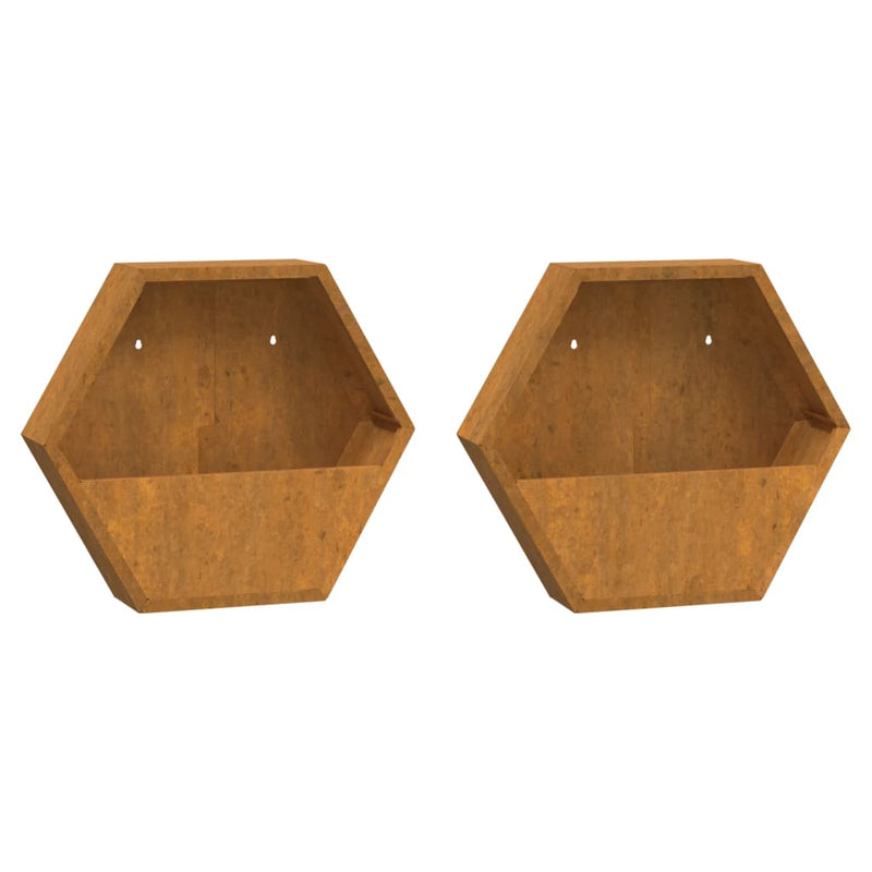 vidaXL 2 db rozsda színű corten acél fali növénytartó 46 x 10 x 40 cm