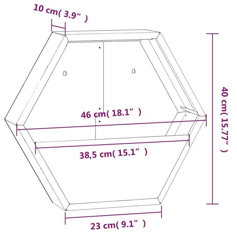 vidaXL 2 db rozsda színű corten acél fali növénytartó 46 x 10 x 40 cm
