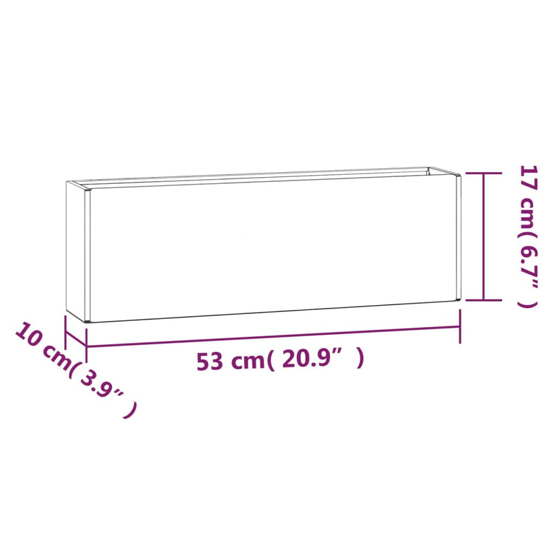 vidaXL 2 db rozsda színű corten acél fali növénytartó 53 x 10 x 17 cm