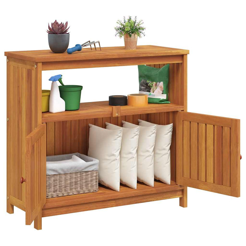 vidaXL tömör akácfa kerti tálalóasztal 80 x 35 x 75 cm
