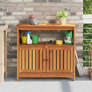 vidaXL tömör akácfa kerti tálalóasztal 80 x 35 x 75 cm