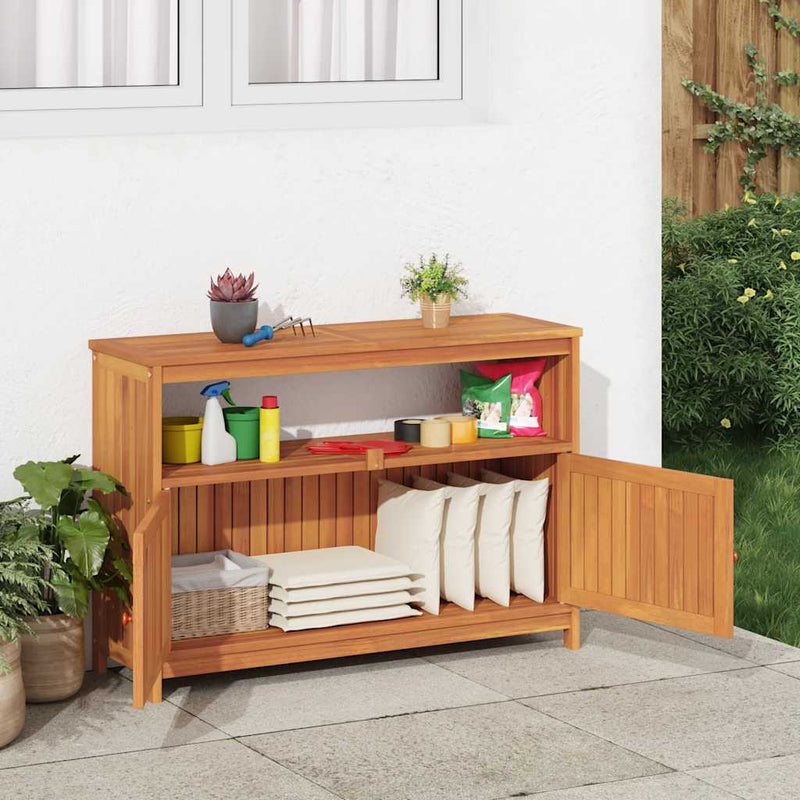 vidaXL tömör akácfa kerti tálalóasztal 110 x 35 x 75 cm