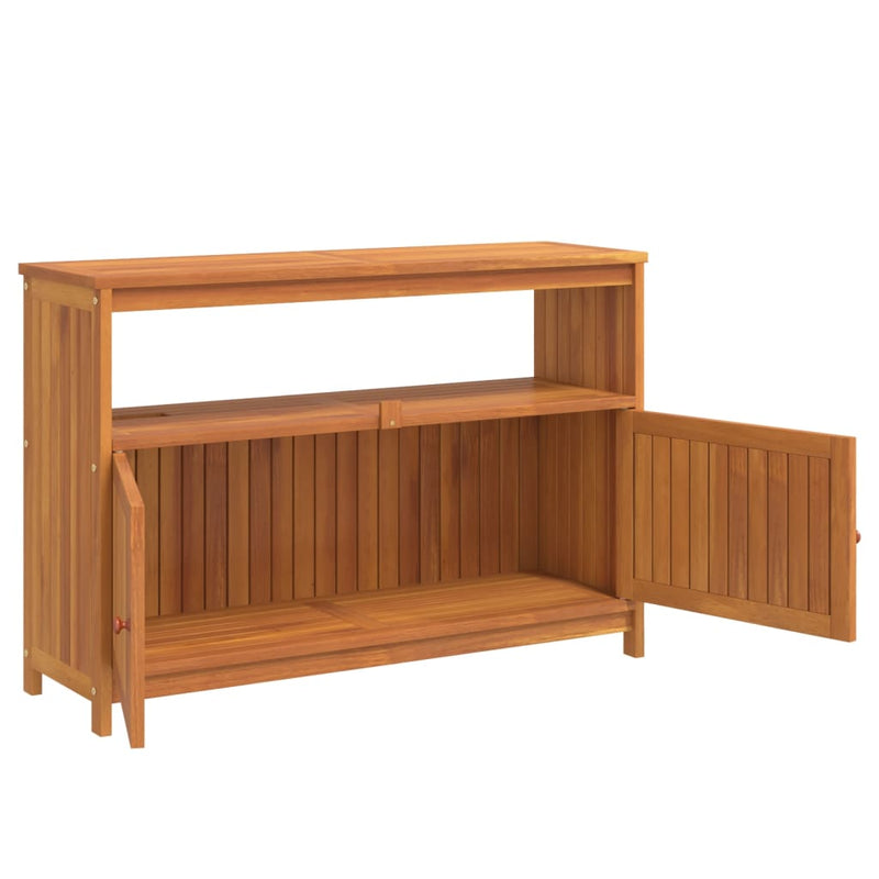 vidaXL tömör akácfa kerti tálalóasztal 110 x 35 x 75 cm