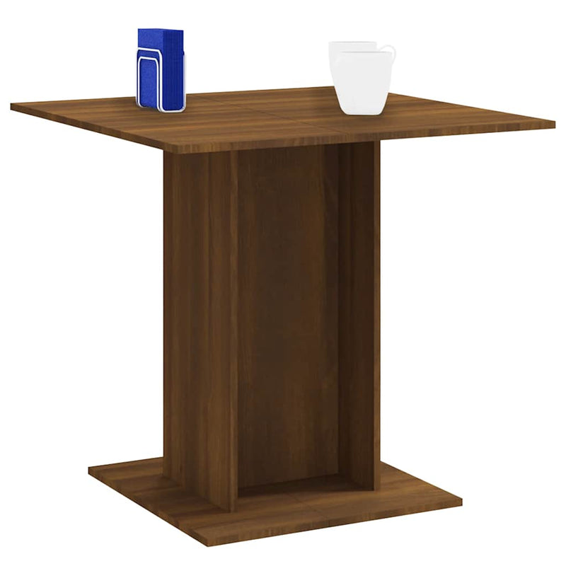 vidaXL barna tölgyszínű szerelt fa étkezőasztal 80 x 80 x 75 cm
